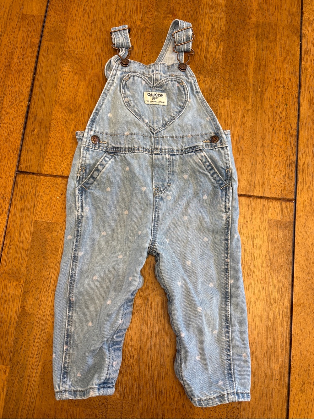 Oshkosh Denim Heart Overalls Toddler Baby 12 months Jeans